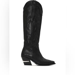 ANINE BING Tania Western Boots Black Leather Size 40